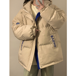 冬季连帽棉衣女胖mm大码200斤加厚棉服显瘦学生宽松保暖棉袄外套