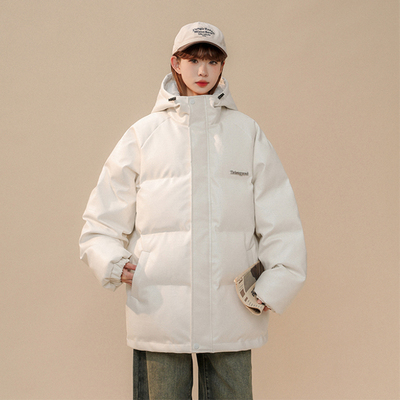 胖mm连帽羽绒棉服女冬季宽松棉衣