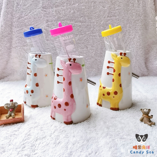 长颈鹿水樽饮水器蜜袋鼬水壶滚珠花枝鼠仓鼠龙猫立式水壶可悬挂