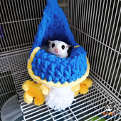 蜜袋鼯手工毛线编织窝 吊床 可悬挂飞鼠吊窝仓鼠松鼠睡窝不勾脚趾