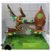 窝蜜袋鼯夏季 窝 窝进口松鼠窝龙猫花枝鼠吊窝吊床 森林系列套装