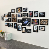 汽车主题装 饰相框办公室挂画汽修4S店汽贸豪车租赁贴画海报照片墙