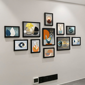 轻奢客厅照片墙相框墙组合画框现代客厅装 饰免打孔 饰画相框挂墙装
