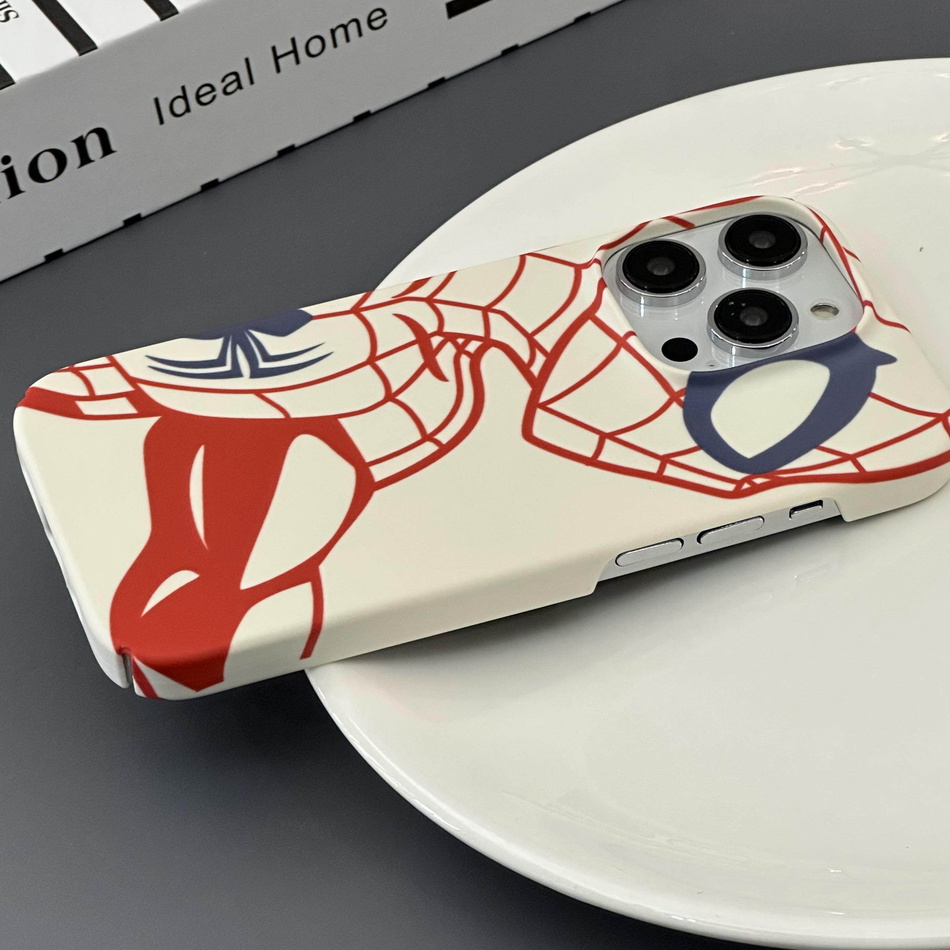 蜘蛛侠适用苹果14ProMax手机壳iPhone13硬壳12Pro磨砂iPhone11新款XR/XSMAX/16/15PRO个性创意简约保护套男款