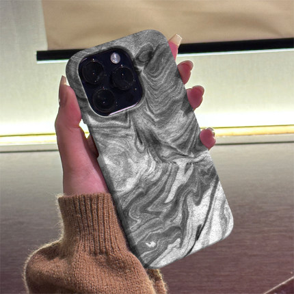 灰大理石 适用iPhone16ProMax手机壳15Pro半包磨砂17PRO菲林硬壳全包边苹果14ProMax个性13时尚12简约11/XR