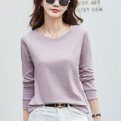 纯棉长袖t恤女内搭打底衫