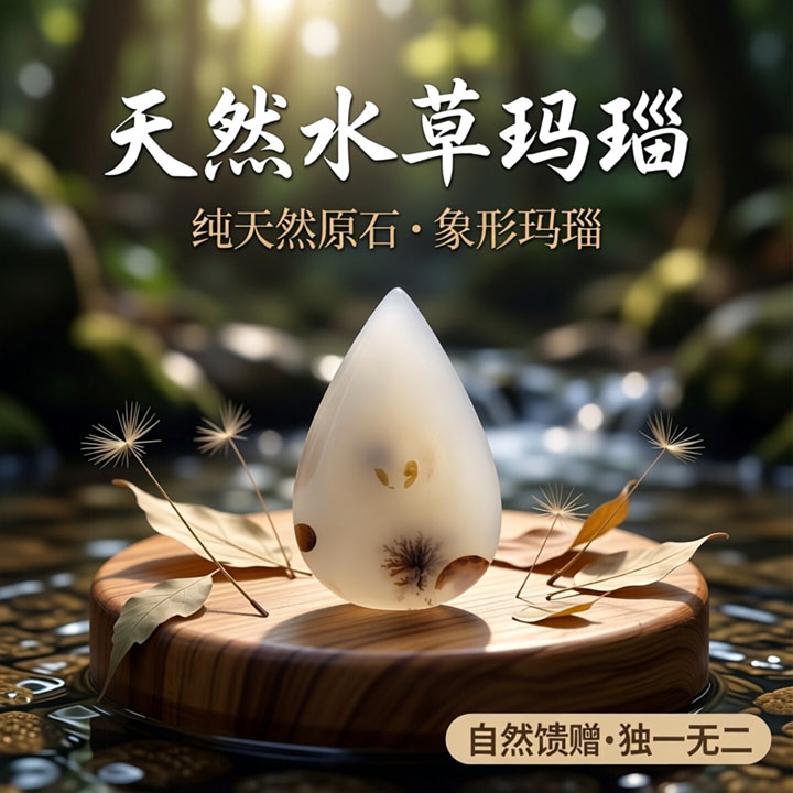 水草玛瑙原石象形纯天然吊坠