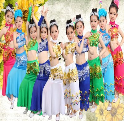 孔雀舞傣族舞蹈服量大从优女童