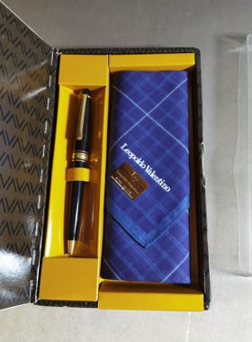 阅古斋日本产回流正品圆珠笔纯棉手卷手帕套装怀旧文具练字笔包邮