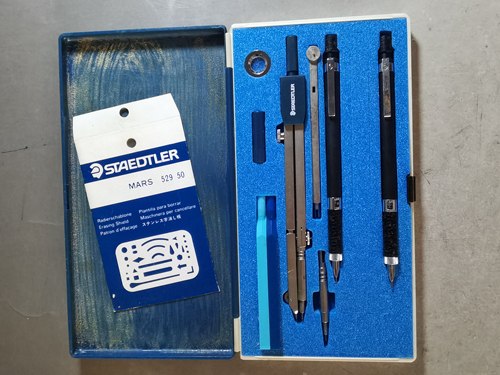 阅古斋日本回流德国施德楼正品二手圆规套装绘图制图仪器学生文具