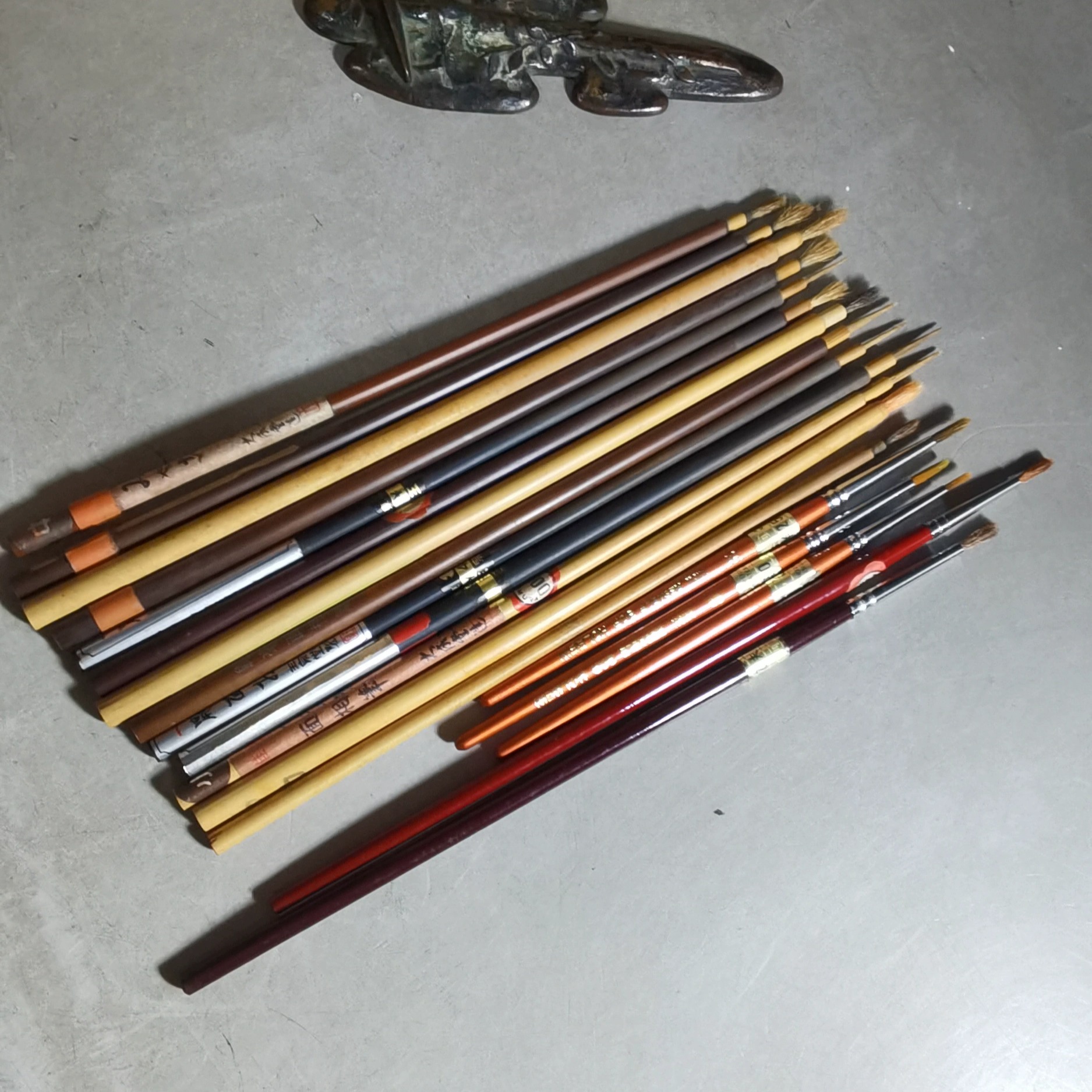 阅古斋日本回流正品二手面相毛笔划线笔抄经笔十三支文房四宝包邮