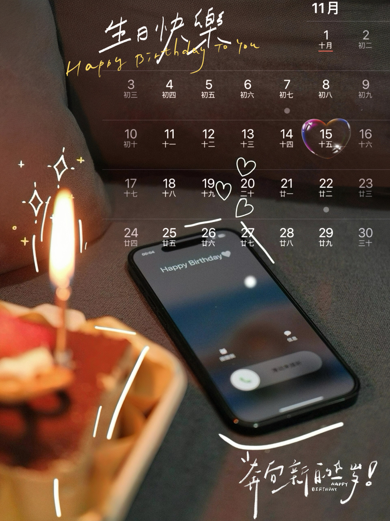 小红书微信生日图片背景图生日快设计素材/源文件