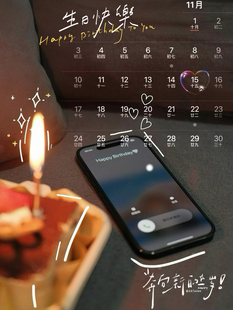 小红书微信生日图片背景图生日快乐朋友圈文案生日日历日期可修改