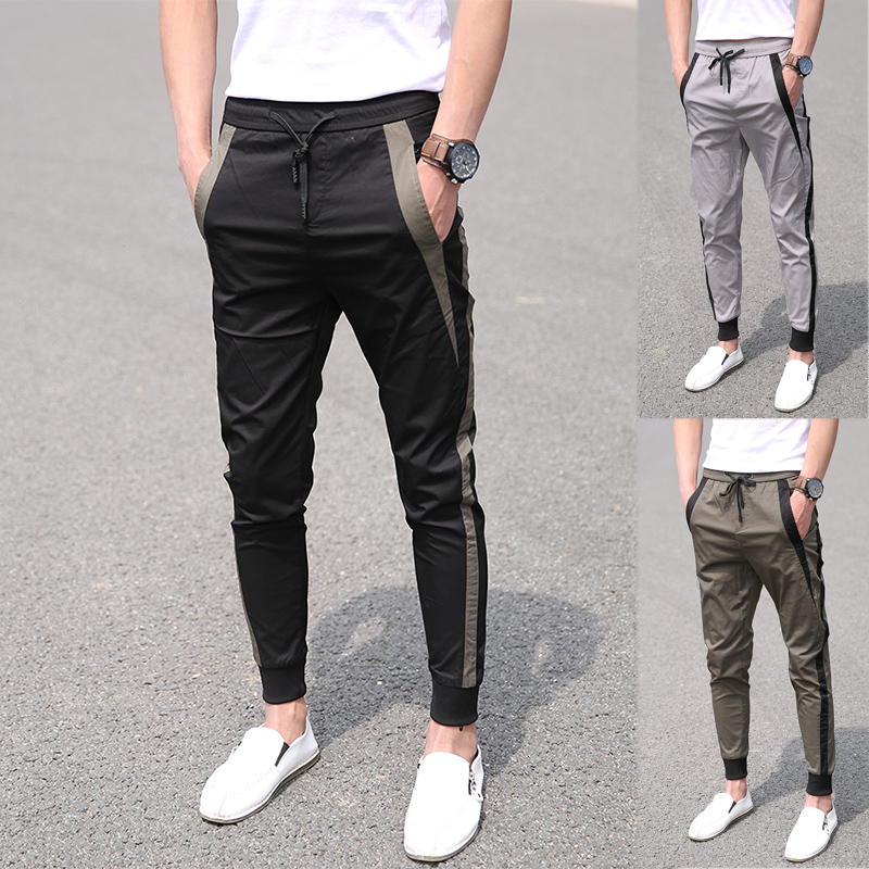 网红社会精神小伙夏季修身九分裤