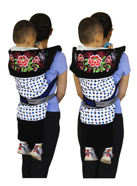 云南小孩背带婴儿四川老式宝宝背巾外出背娃背布背扇广东背娃裹背