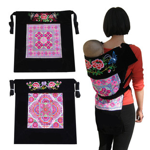 云南传统婴儿背带老式 小孩子背巾四川宝宝背布广东多功能带娃裹背