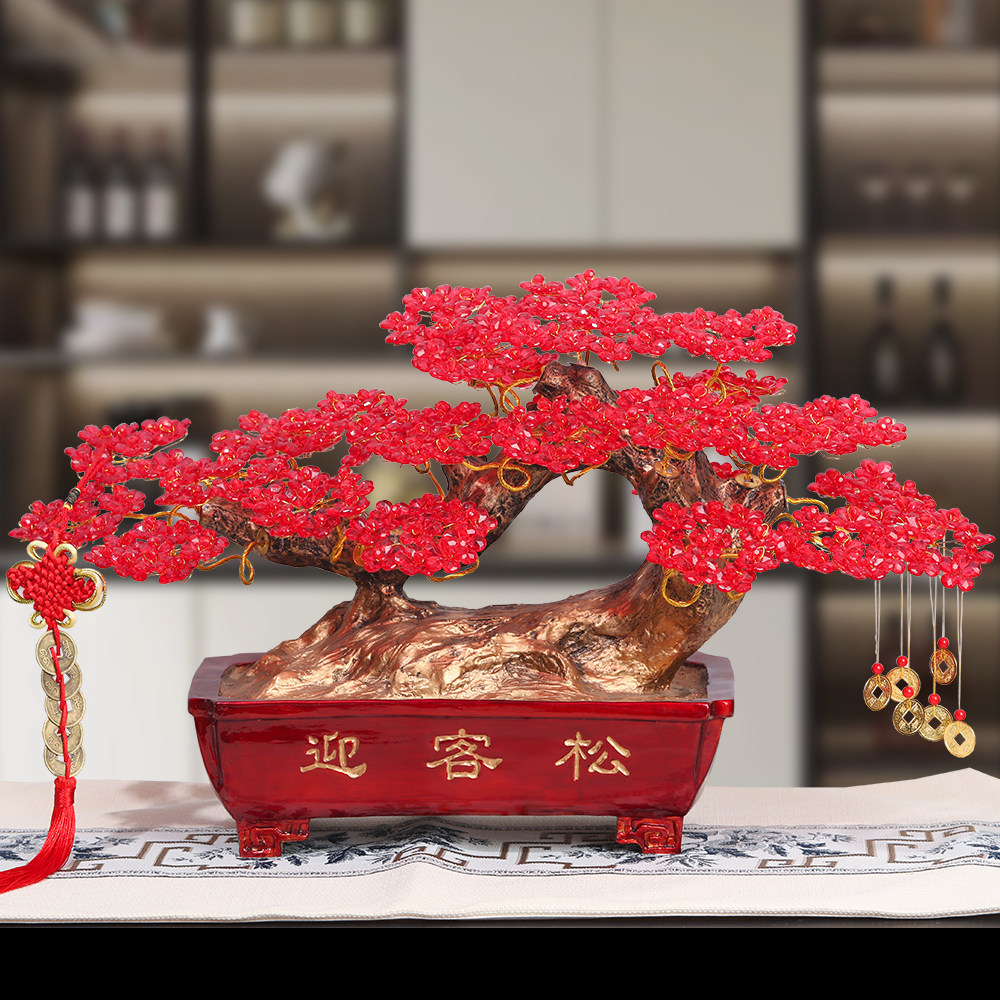 手工DIY串珠发财树招财摆件编织制作家居装饰品创意工艺礼品摆设