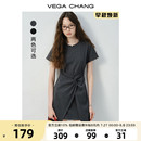 VEGA 不规则裙摆显瘦t恤短裙子 CHANG小个子连衣裙2025年夏装 新款