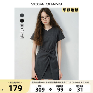 VEGA 不規(guī)則裙擺顯瘦t恤短裙子 新款 CHANG小個(gè)子連衣裙2025年夏裝