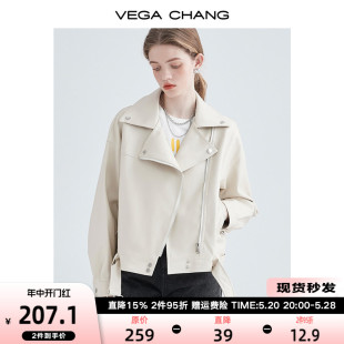 机车皮衣女春秋西装 领BF风帅气pu皮夹克短外套ins潮 CHANG VEGA