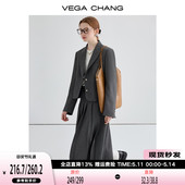 套装 CHANG时尚 女2024年春季 半裙两件套 VEGA 通勤风垫肩短西装 新款