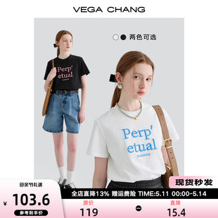 新款 VEGA T恤女2024年春季 圆领体恤上衣ins潮 CHANG短袖 简约时尚