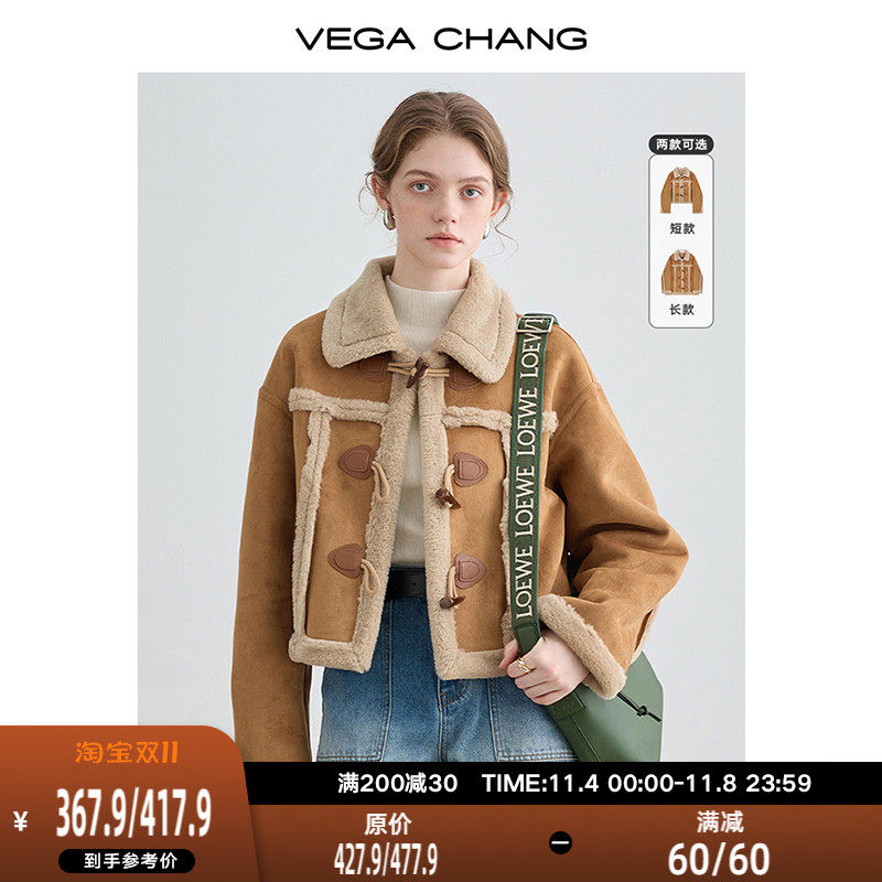 VEGA CHANG皮毛一体短外套女2023年秋冬新款宽松显瘦毛绒夹克外套怎么样,好用不?
