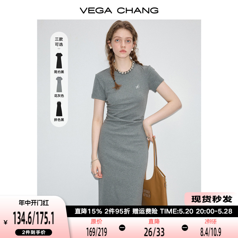 VEGA CHANG连衣裙女2024年夏季新款显瘦气质减龄长裙高级感t恤裙 女装/女士精品 连衣裙 原图主图