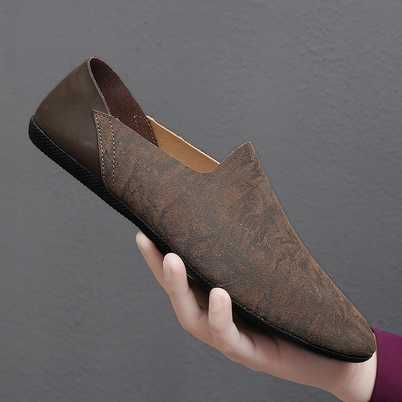 一脚蹬豆豆鞋男真皮软底