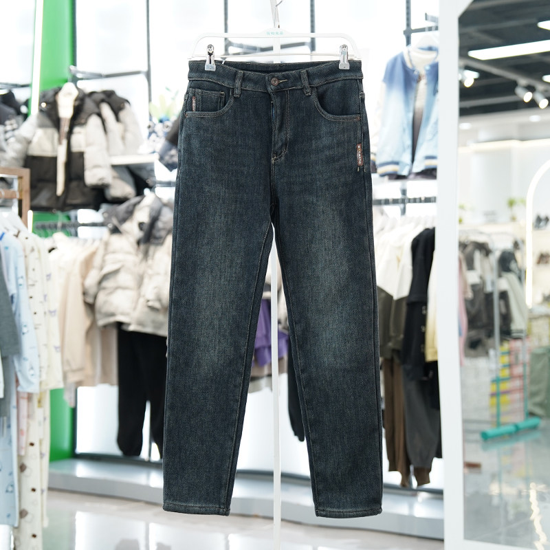 牛仔裤男士冬季新款修身小脚痞帅潮牌轻奢加绒保暖直筒休闲长裤子,男装,牛仔裤,淘宝优惠券,粉丝福利购,淘宝优惠卷