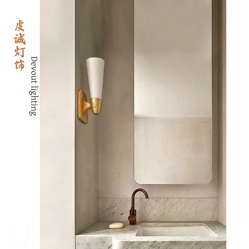美式复古VC1:1金箔单头壁灯法式中古风走廊浴室楼梯间设计师墙灯