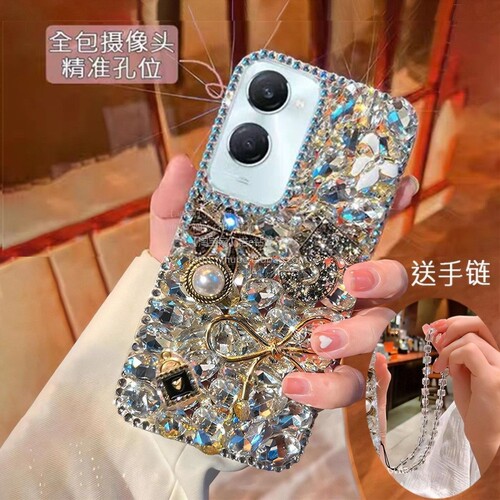 适用vivoY37手机壳Y37m高级感满钻V2357A硅胶vivo5G保护套Y200全包防摔y100i网红软外壳y36T创意个性奢华水钻