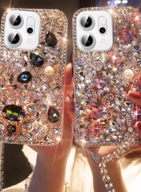 适用于OPPOReno14pro手机壳A5PRO高档满钻reno13带水钻reno14奢华女款reno12软壳reno11全包A3新款A2XA1A97A1
