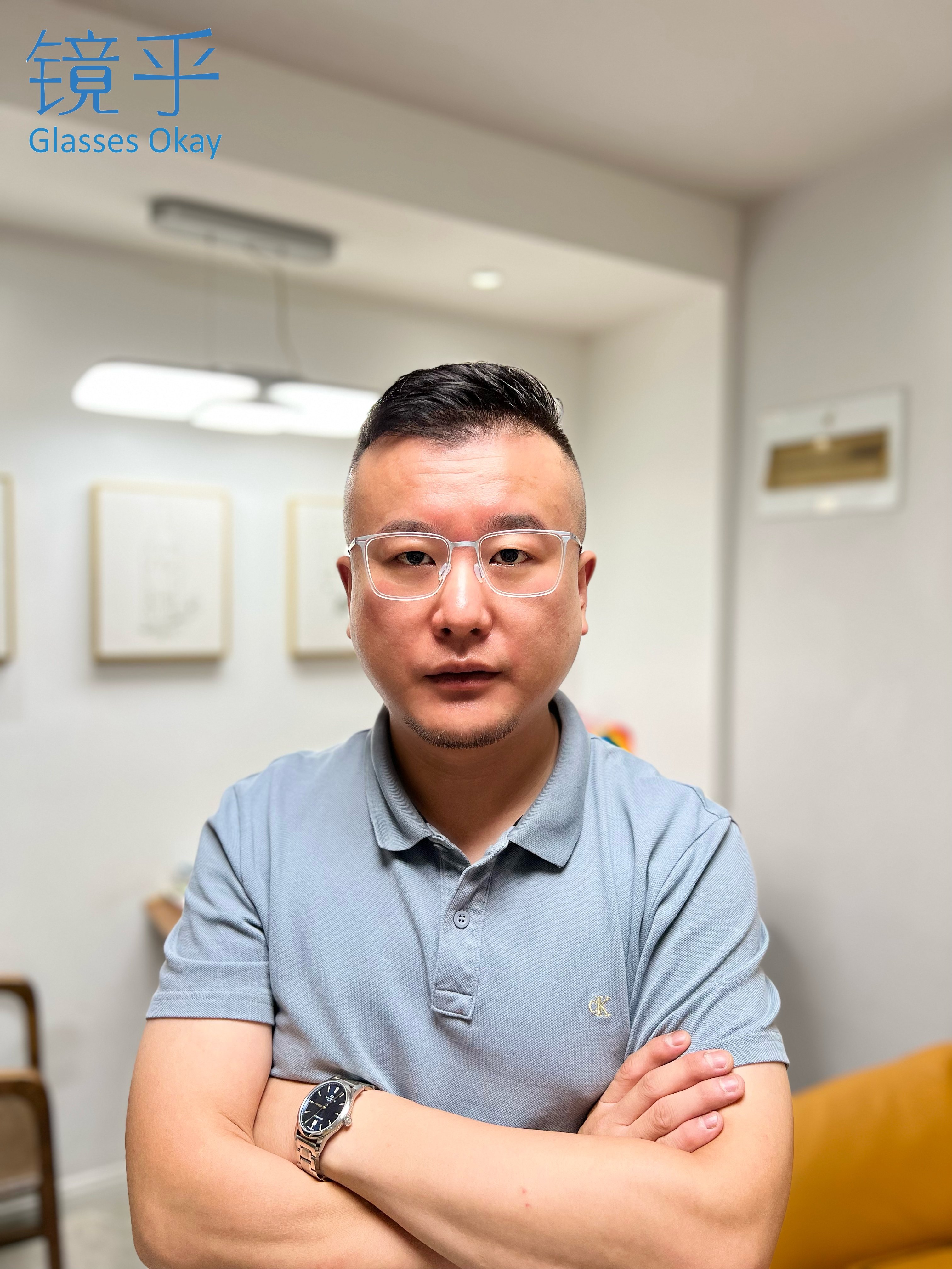 镜乎男全框纯钛简约近视镜架大脸