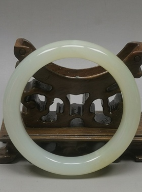 特价22年老店天然和田玉手镯56mm圈口女款玉镯编号5615