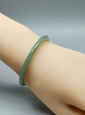 瑕疵清仓和田玉手镯53mm叮当镯