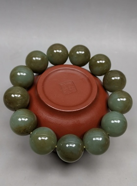特价天然和田玉16mm圆珠手链手串