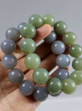 和田玉16mm手串男士手链烟紫糖玉