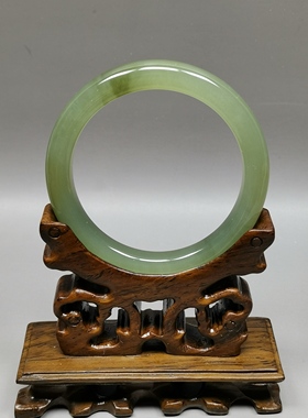 瑕疵清仓和田玉手镯53mm叮当镯