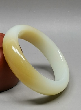 天然和田玉手镯60mm宽版宽条玉镯