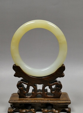 天然和田玉手镯57圈口玉镯子