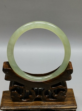 天然和田玉手镯52mm圈口女叮当镯