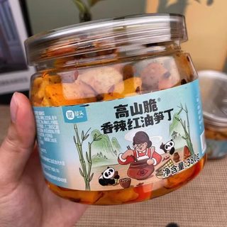 屋头高山脆香辣红油笋丁下饭菜四川美味零食竹笋丁380g榨菜米饭面