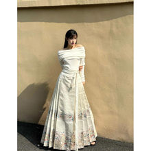 新中式国风晚礼服马面裙女夏季高腰改良汉服日常缎面半身裙中长裙