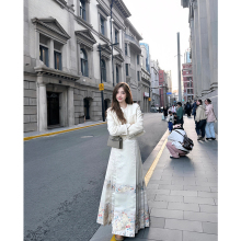 新中式国风汉服改良马面裙女秋冬收腰改良半身裙小香风外套两件套