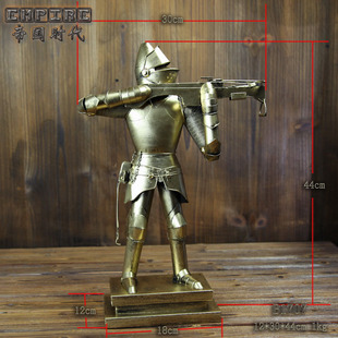 罗马武士盔甲士兵模型铁艺工艺客厅书房欧式复古怀旧软装摆件新品