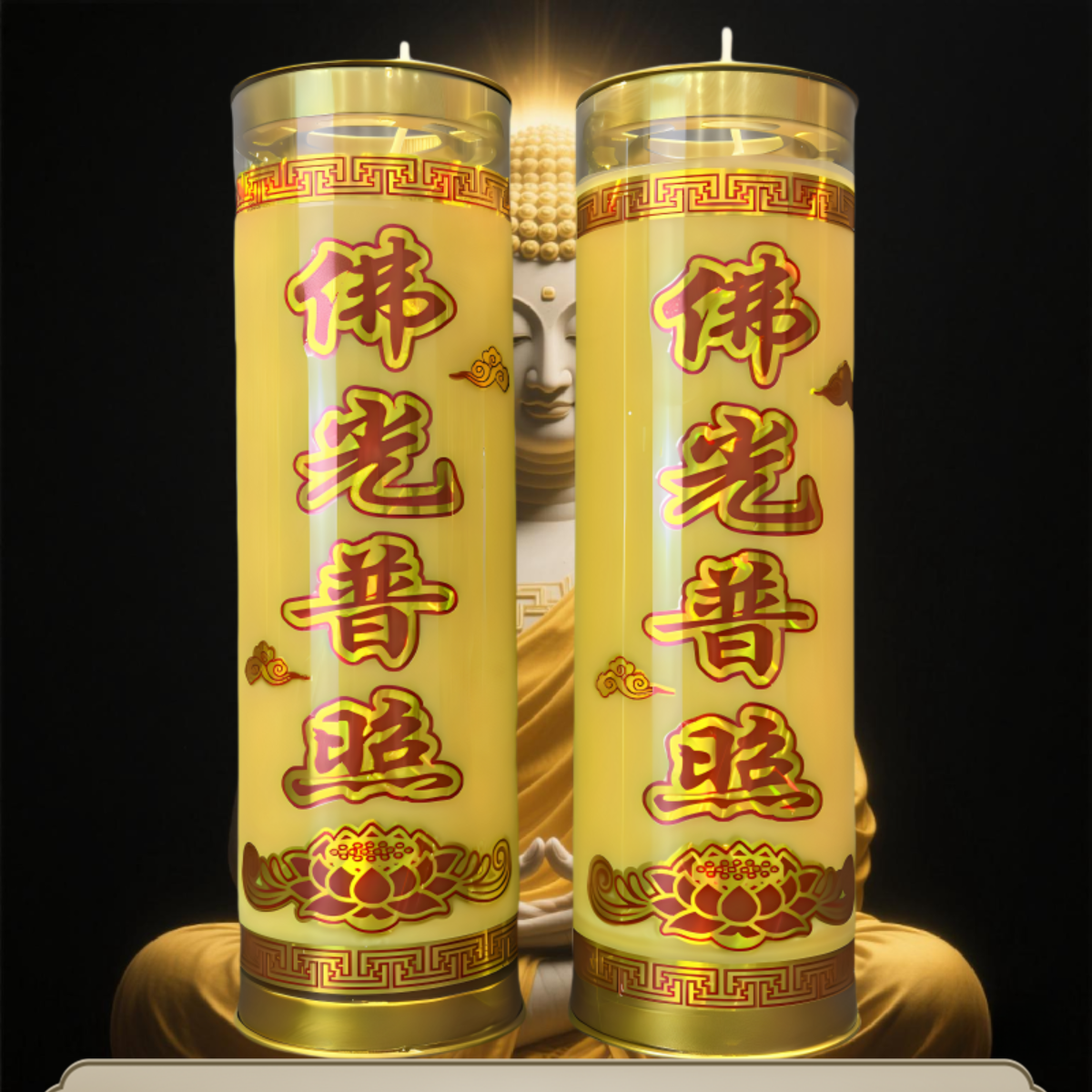 彩恩堂纯植物无烟佛光普照斗烛