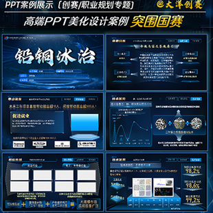 高端PPT模板蓝色科技风设计元素VIP素材NE高质量美化设计素材优质