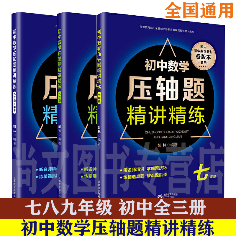 赠笔记本 初中数学压轴题精讲精练七八九年级 全套3册 中考 初中数学必刷题知识大全题库解题技巧专项训练听初一初二初三通用SJ