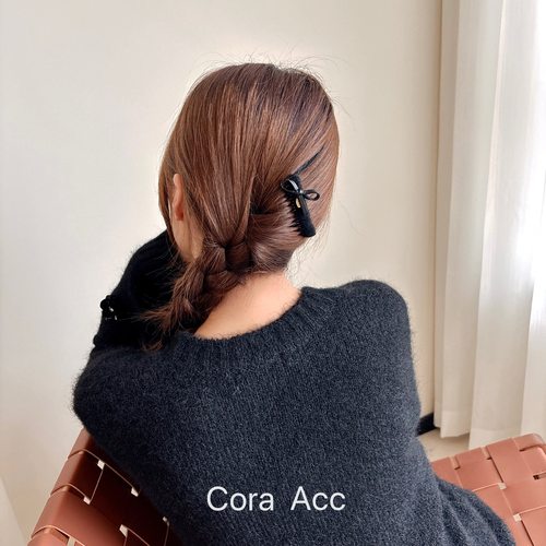 温柔气质毛绒蝴蝶结倒插蓬松发梳